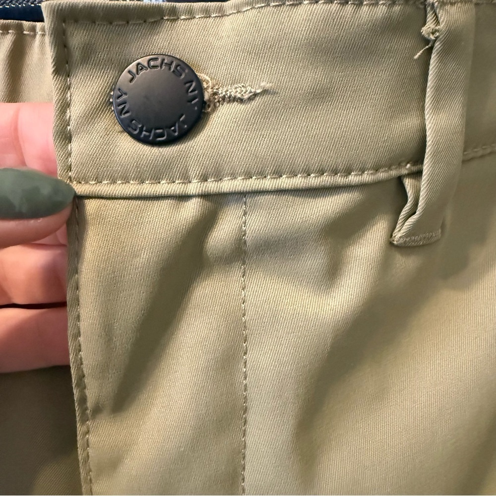 Jachs New York Performance Tech Shorts Mens Size 40 Khaki Stretch Poly Spandex - Picture 9 of 13